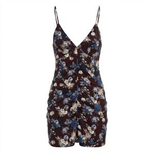 Cotton Candy Floral Mini Dress - Blue and Brown Size S Y2K Cottagecore Coquette